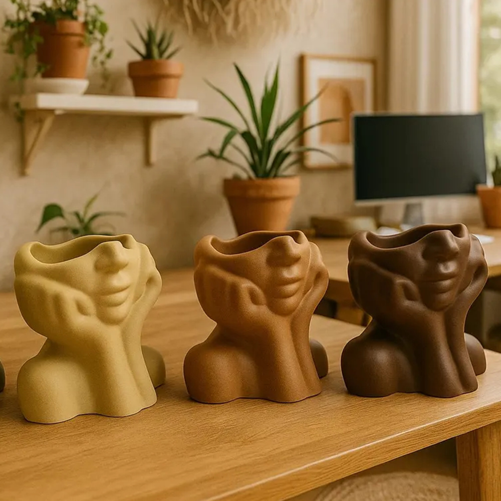 Abstract Face Planter Pot Sili - Echeveria Succulent 리뷰 및 가격