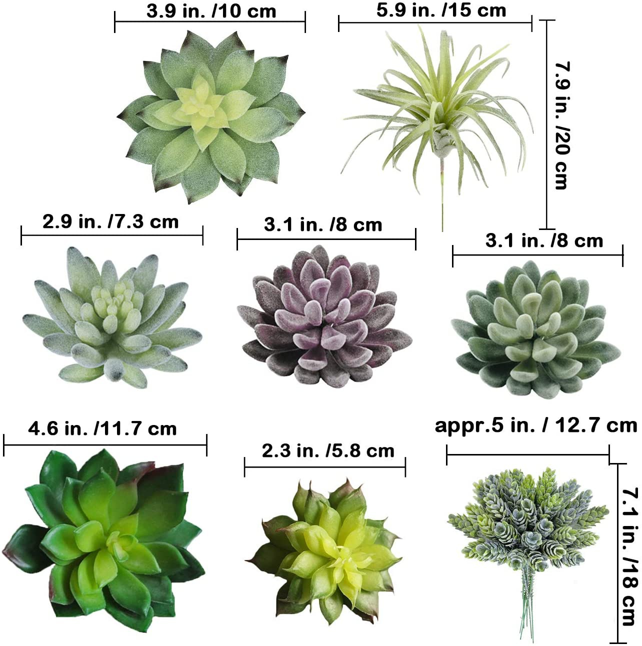 15 Pack Assorted Artificial Su - Echeveria Succulent 리뷰 및 가격