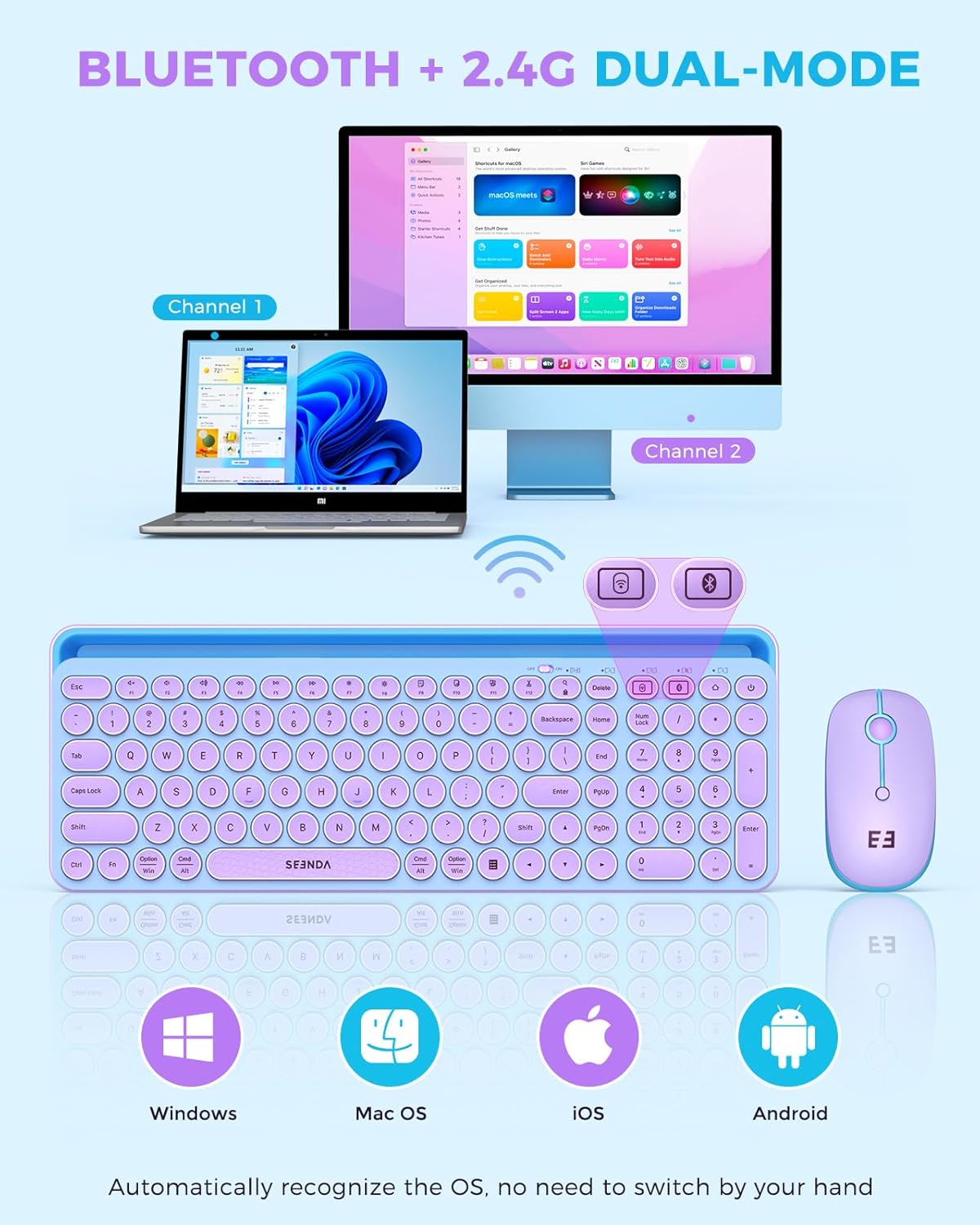 Wireless Keyboard and Mouse Co - Tradescantia Purple 리뷰 및 가격