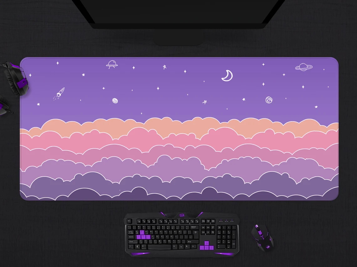 Kawaii Deskmat purple Cute Mou - Tradescantia Purple 리뷰 및 가격